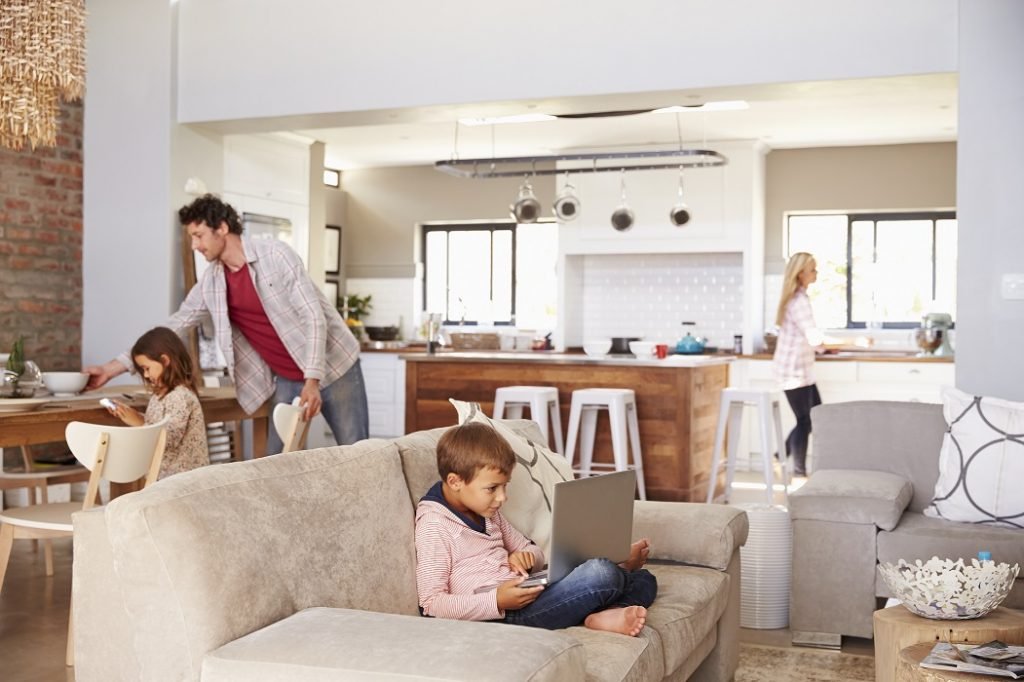 a family in an apartment showing the concept of Apartments for Families