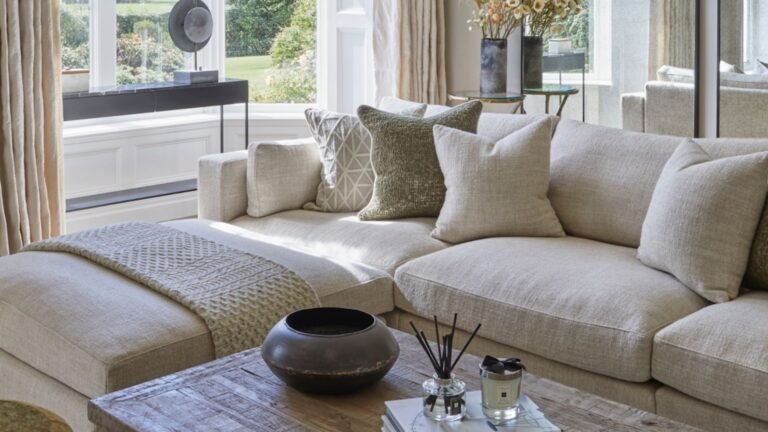 couch, table, well decorated room showing how to balance texture in interior design